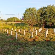 Буронабивные сваи на стройплощадке, Чехов, 2024